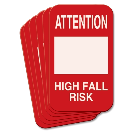 5" x 3" Attention High Fall Risk Magnetic Sign - 6 Pack