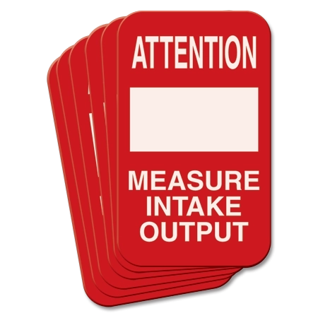 5" x 3" Attention Intake and Output Magnetic Sign - 6 Pack