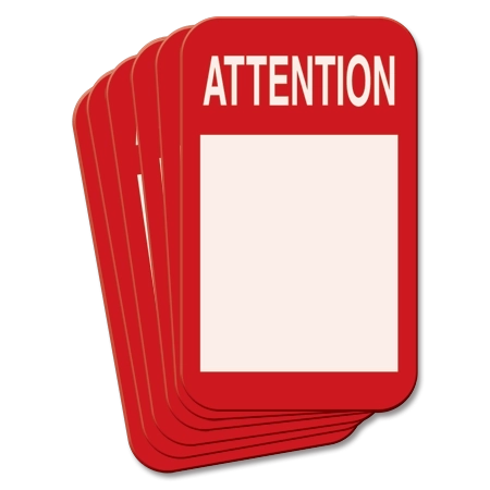 5" x 3" Attention Magnetic Sign - 6 Pack