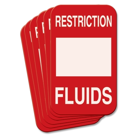 5" x 3" Restriction Fluids Magnetic Sign - 6 Pack