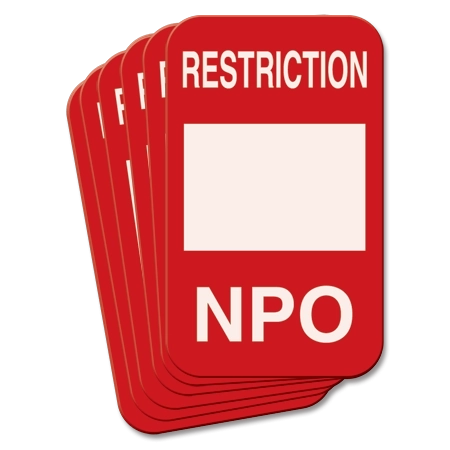 5" x 3" Restriction NPO Magnetic Sign - 6 Pack