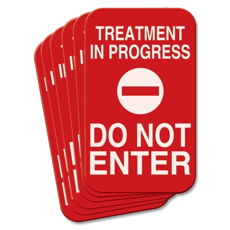 5" x 3" Treatment In Progress Magnetic Sign w/Symbol - 6 Pk