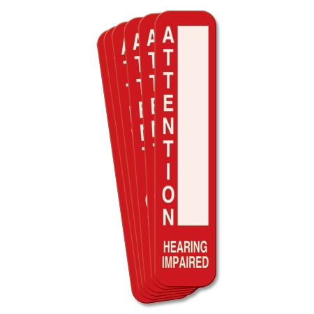 9" x 2" Attention Hearing Impaired Magnetic Sign - 6 Pack