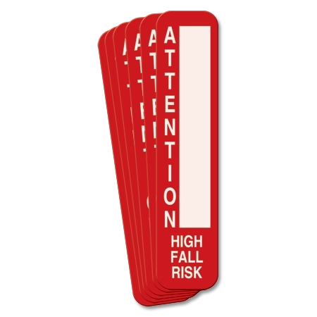 9" x 2" Attention High Fall Risk Magnetic Sign - 6 Pack