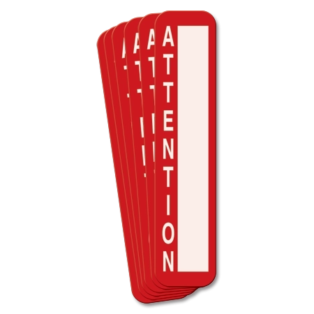 9" x 2" Attention Magnetic Sign - 6 Pack