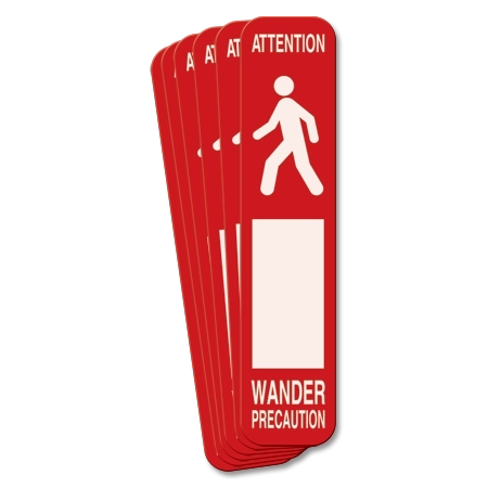 9" x 2" Attention Wander Prone Magnetic Sign w/Symbol - 6 Pk