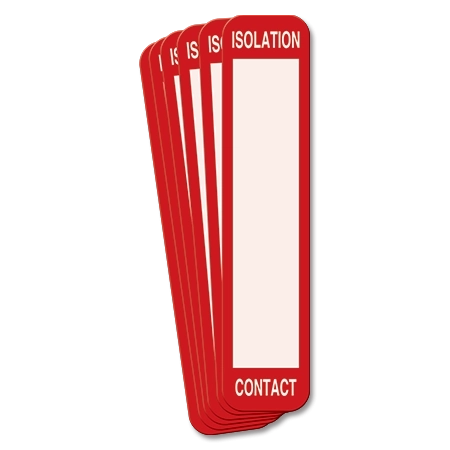 9" x 2" Isolation Contact Magnetic Sign - 6 Pack