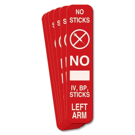 9" x 2" No Sticks Left Arm Magnetic Sign w/Symbol - 6 Pk