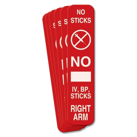 9" x 2" No Sticks Right Arm Magnetic Sign w/Symbol - 6 Pk