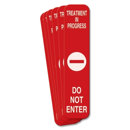9" x 2" Treatment In Progress Magnetic Sign w/Symbol - 6 Pk
