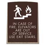 In Case of Fire, Elevators Are Out of Service - Braille