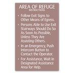 Area of Refuge Instructions Signs