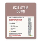Stairway Egress with Evacuation Map Signs